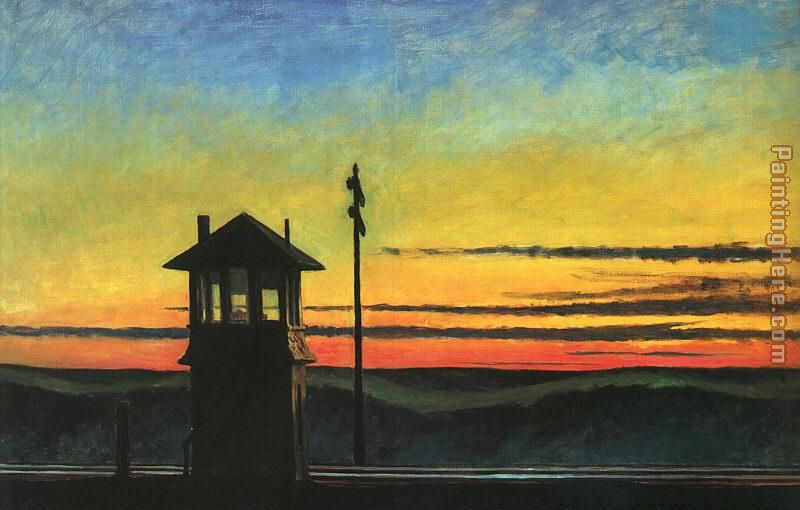 Railroad Sunset painting - Edward Hopper Railroad Sunset art painting